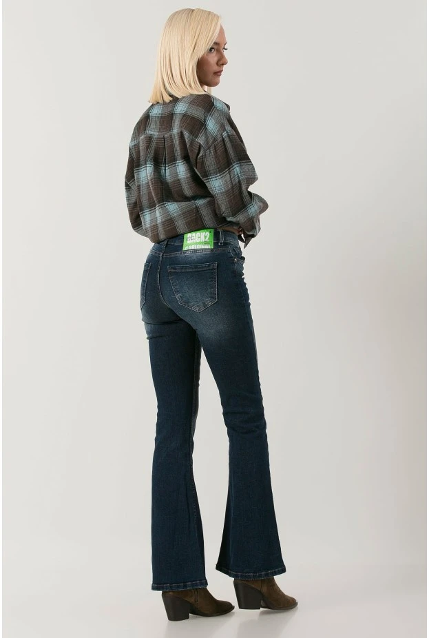 Jean flare fit μπλε σκούρο