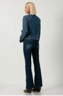 Jean flare fit με άνοιγμα στο τελείωμα μπλε σκούρο