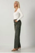 Jean straight leg με στρας dirty blue