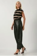Παντελόνι leather balloon με λάστιχο στη μέση μαύρο