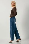 Jean balloon fit με διακοσμητικές τσέπες μπλε