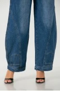 Jean balloon fit με διακοσμητικές τσέπες μπλε
