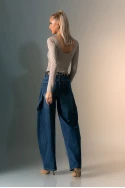 Jean baggy carrot μπλε
