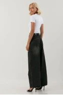 Jean wide leg με ζώνη μαύρο