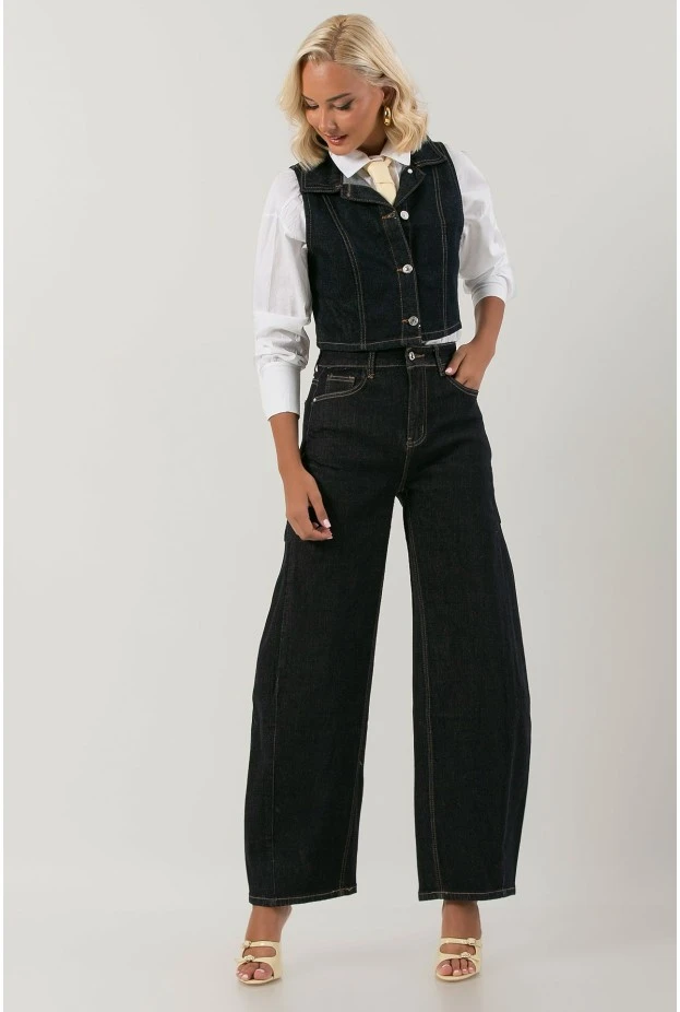 Jean balloon fit μπλε ντένιμ
