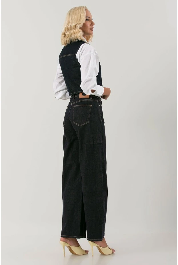 Jean balloon fit μπλε ντένιμ