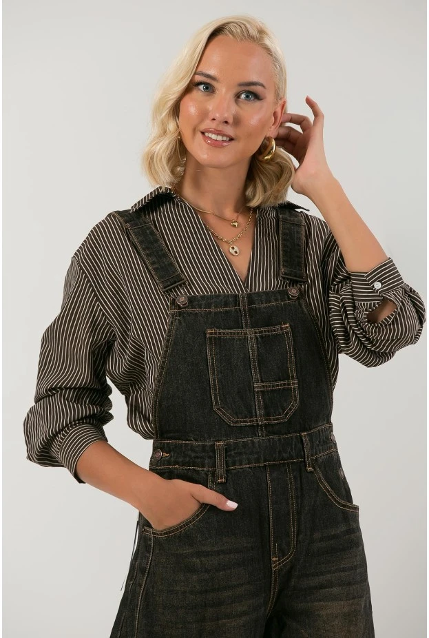 Jean balloon fit σαλοπέτα καφέ