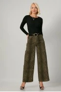 Jean wide leg λεοπάρ καφέ