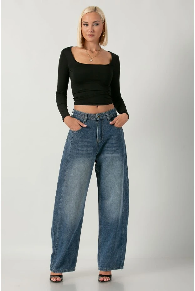 Jean balloon fit μπλε