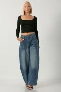 Jean balloon fit μπλε