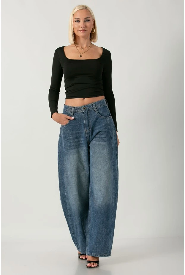 Jean balloon fit μπλε
