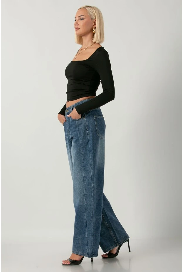 Jean balloon fit μπλε