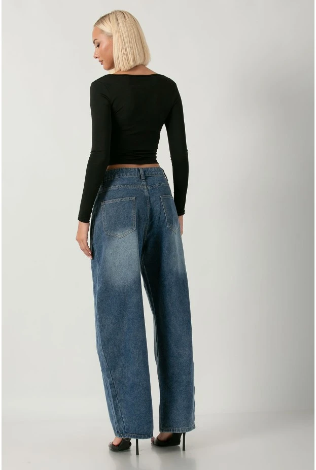 Jean balloon fit μπλε