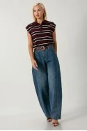 Jean balloon fit με ραφές μπλε
