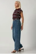 Jean balloon fit με ραφές μπλε