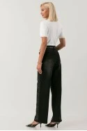 Jean straight leg με στρας και ζωνάκι μαύρο