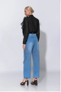 Jean balloon fit με στρας μπλε ανοιχτό