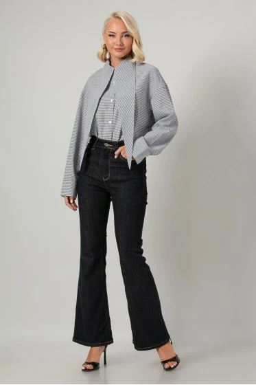 Jean flare push up μπλε ντένιμ