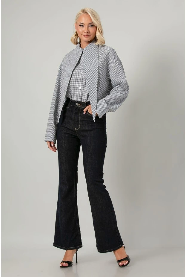 Jean flare push up μπλε ντένιμ