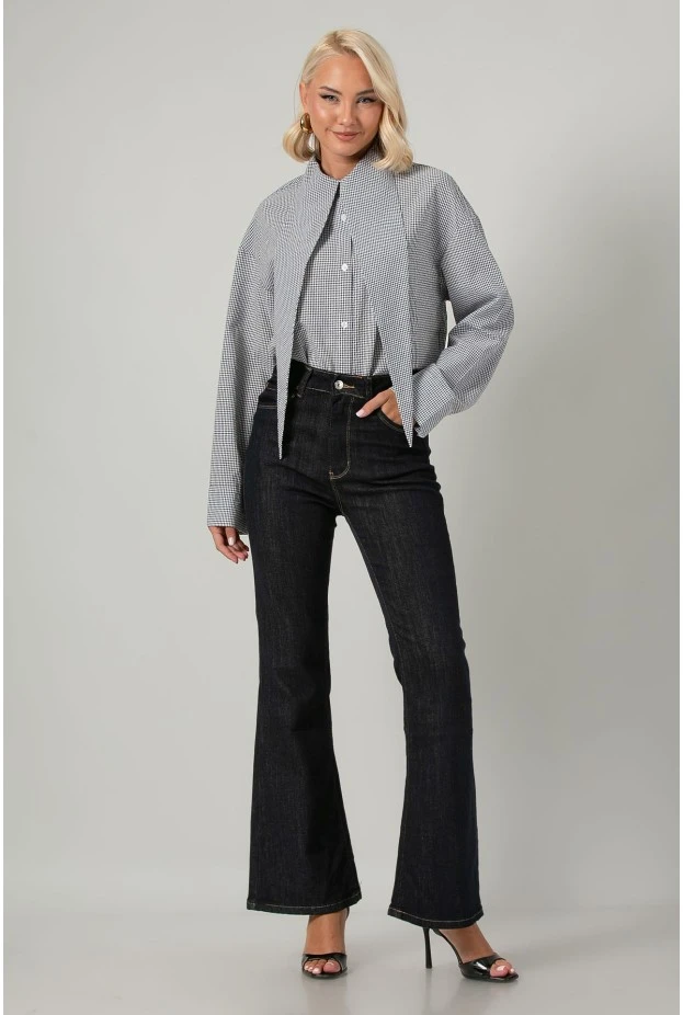 Jean flare push up μπλε ντένιμ