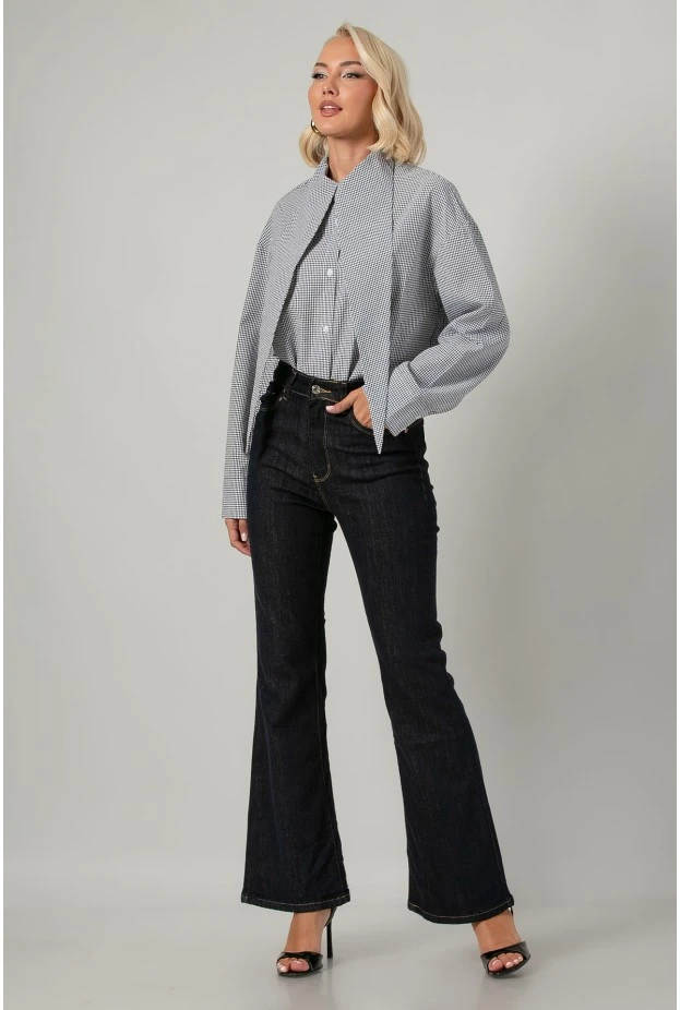 Jean flare push up μπλε ντένιμ