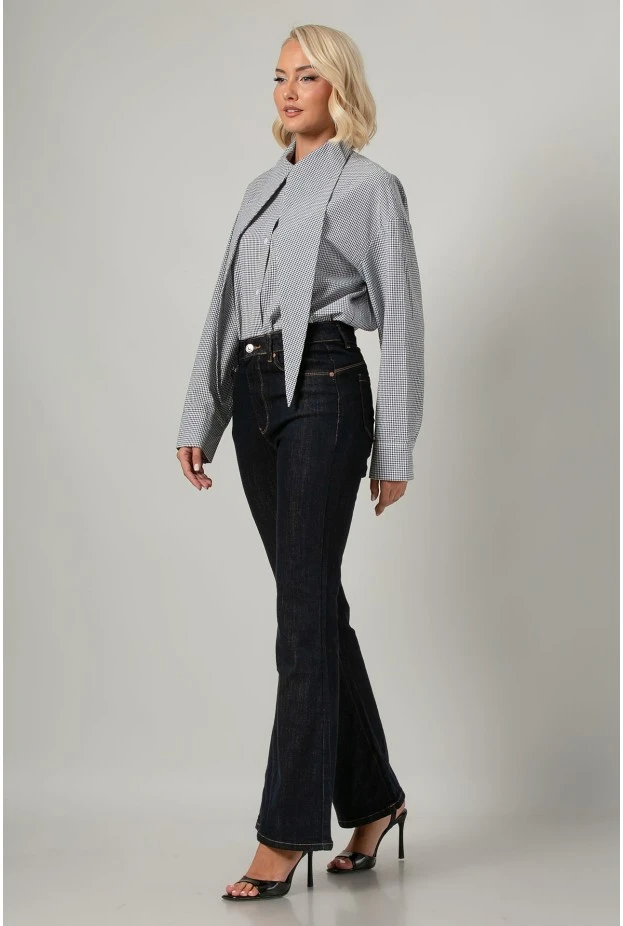 Jean flare push up μπλε ντένιμ