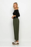 Παντελόνι baggy με λάστιχο στην μέση χακί Παντελόνι baggy με λάστιχο στην μέση χακί