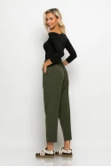 Παντελόνι baggy με λάστιχο στην μέση χακί Παντελόνι baggy με λάστιχο στην μέση χακί