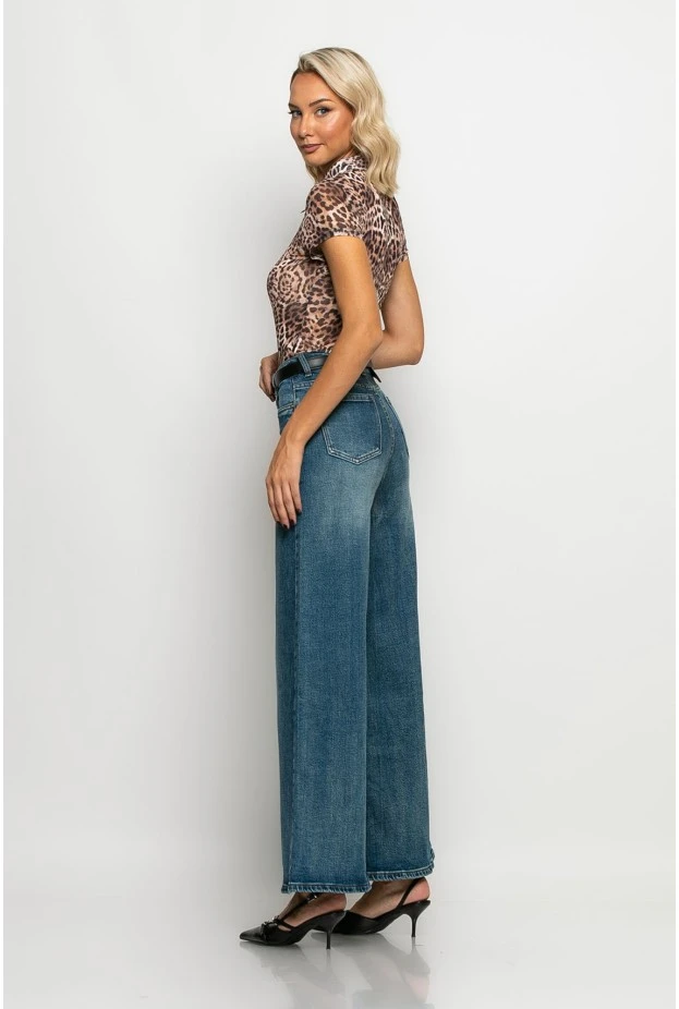 Wide leg jean μπλε σκούρο