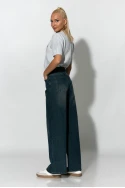 Jean wide leg με λεοπάρ λεπτομέρειες μπλε 