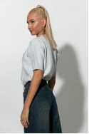 Jean wide leg με λεοπάρ λεπτομέρειες μπλε 