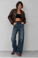 Boxer jean με κορδόνι μπλε σκούρο