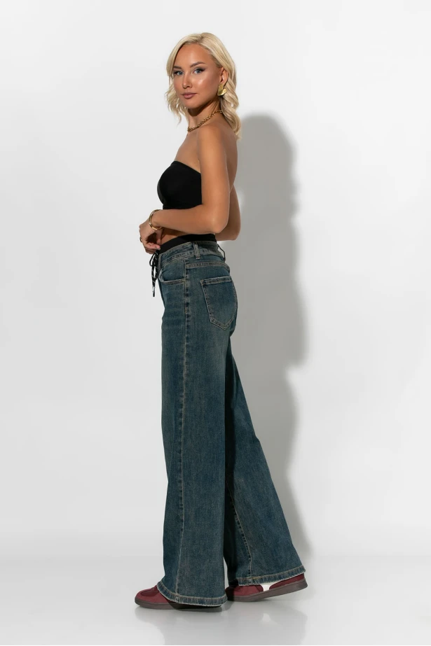 Boxer jean με κορδόνι μπλε σκούρο Boxer jean με κορδόνι μπλε σκούρο