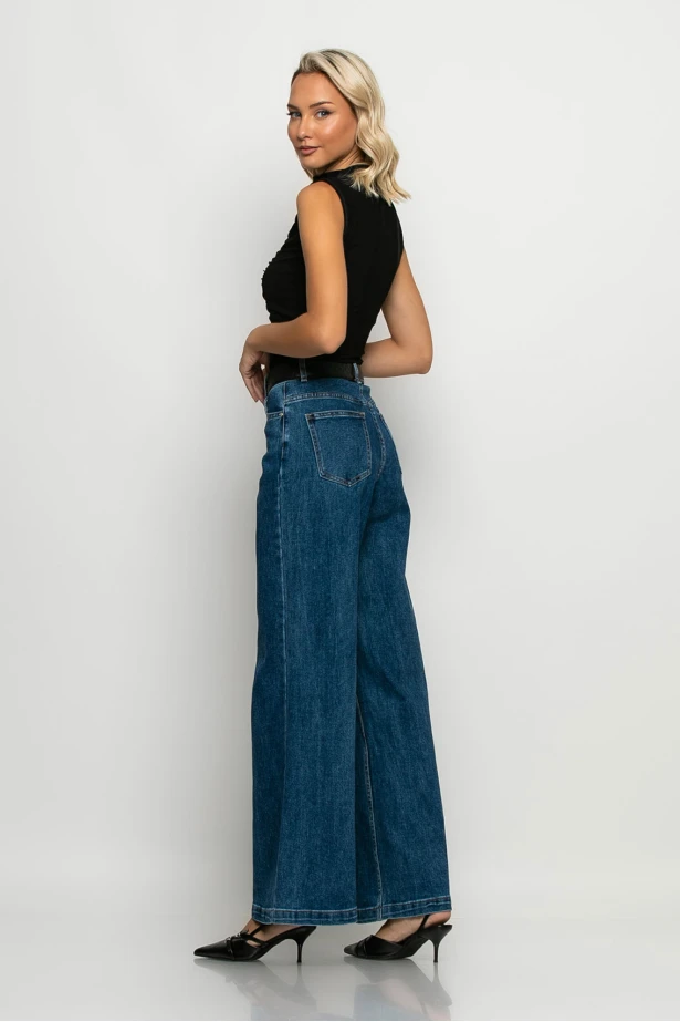 Jean wide leg μπλε σκούρο Jean wide leg μπλε σκούρο