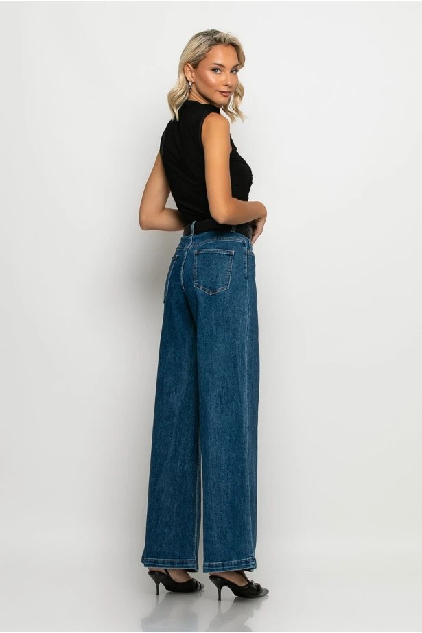 Jean wide leg μπλε σκούρο Jean wide leg μπλε σκούρο