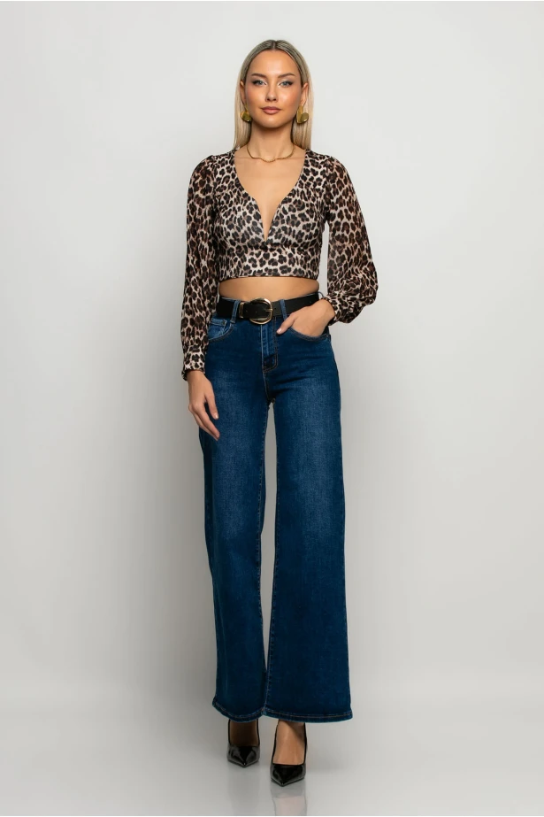 Jean wide leg μπλε σκούρο Jean wide leg μπλε σκούρο