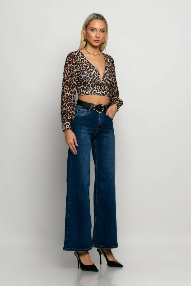 Jean wide leg μπλε σκούρο Jean wide leg μπλε σκούρο