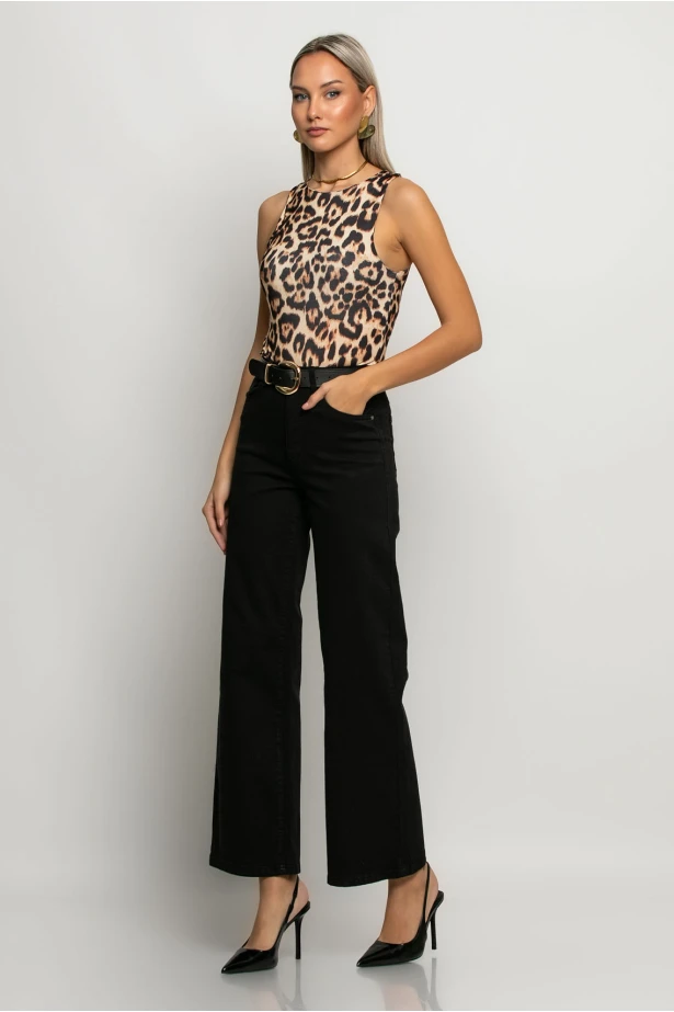 Jean wide leg μαύρο Jean wide leg μαύρο