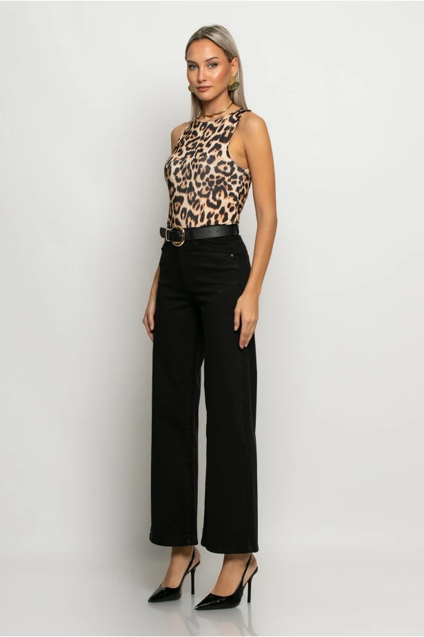Jean wide leg μαύρο Jean wide leg μαύρο