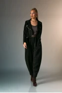 Σουέντ baggy παντελόνι μαύρο Σουέντ baggy παντελόνι μαύρο
