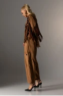 Σουέντ baggy παντελόνι με ζώνη ταμπά