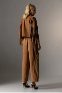 Σουέντ baggy παντελόνι με ζώνη ταμπά