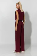 Σετ loose παντελόνα και cropped γιλέκο μπορντό Σετ loose παντελόνα και cropped γιλέκο μπορντό