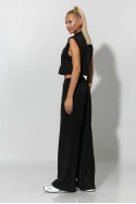 Σετ loose παντελόνα και cropped γιλέκο μαύρο Σετ loose παντελόνα και cropped γιλέκο μαύρο