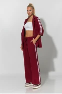 Σετ παντελόνα και blazer με ρίγες στο πλάι μπορντό Σετ παντελόνα και blazer με ρίγες στο πλάι μπορντό