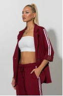 Σετ παντελόνα και blazer με ρίγες στο πλάι μπορντό Σετ παντελόνα και blazer με ρίγες στο πλάι μπορντό