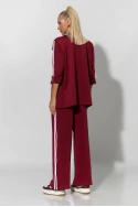 Σετ παντελόνα και blazer με ρίγες στο πλάι μπορντό Σετ παντελόνα και blazer με ρίγες στο πλάι μπορντό