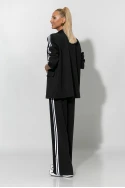 Σετ παντελόνα και blazer με ρίγες στο πλάι μαύρο
