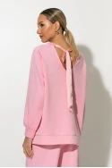 Σετ παντελόνα και oversized μπλούζα με δέσιμο στην πλάτη ροζ Σετ παντελόνα και oversized μπλούζα με δέσιμο στην πλάτη ροζ