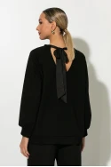 Σετ παντελόνα και oversized μπλούζα με δέσιμο στην πλάτη μαύρο Σετ παντελόνα και oversized μπλούζα με δέσιμο στην πλάτη μαύρο